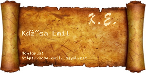 Kósa Emil névjegykártya