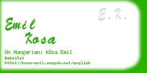 emil kosa business card